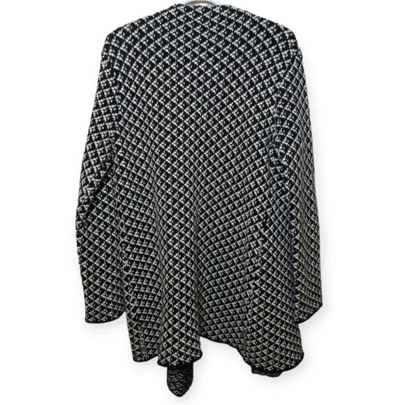 RW&Co Black & White Wool Blend Open Front Cardigan Sweater Woman's Large - Picture 2 of 9